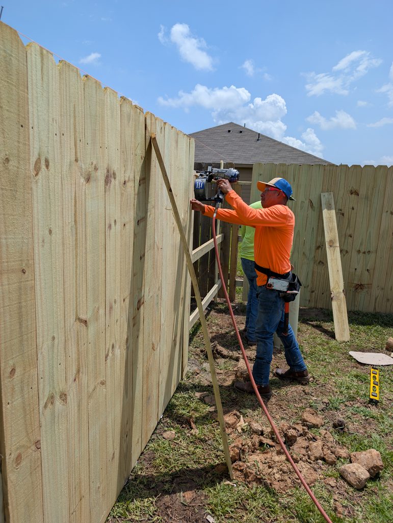 brand new fence install by crew in Houston